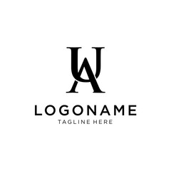 Letter A and U design logo template.