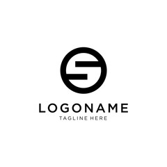 Monoline circular letter S on initial logo icon.