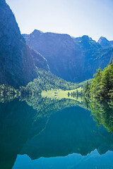 Beatiful view on Mountain lake landscape