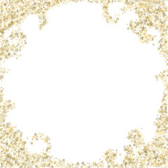 Gold Glitter Stars. Luxury Shiny Confetti.