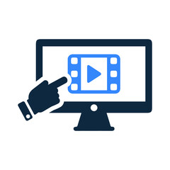 Multimedia, video, tutorial icon. Simple editable vector illustration.