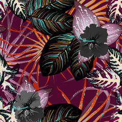 Tropical Leaf. Modern Motif. Jungle Print. Summer