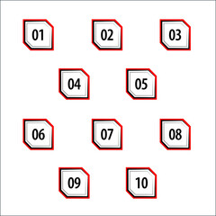 Bullet points numbers one to ten. Colorful shape vector numbers. Colorful info-graphic numbers can be use to create presentation.