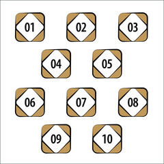 Colorful shape vector numbers. Colorful info-graphic numbers can be use to create presentation. Bullet points numbers one to ten.