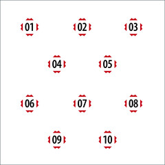 Colorful shape vector numbers. Colorful info-graphic numbers can be use to create presentation. Bullet points numbers one to ten.