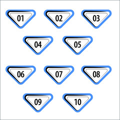 Colorful shape vector numbers. Colorful info-graphic numbers can be use to create presentation. Bullet points numbers one to ten.