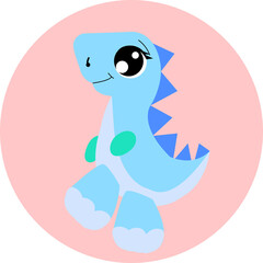 dinosaur vector  Children's illustration in a cute cartoon style. Hand-drawn background is ideal for children's clothing, textiles, wallpaper, etc. EPS10