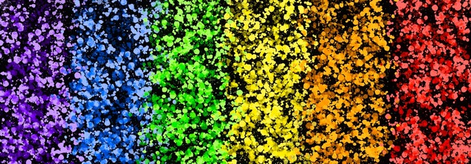 Splash coloring rainbow flag on black background. Procreate Digital Art	