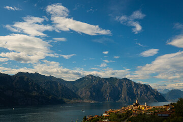 Lake Garda from above, with a view of the Scaliger Castle