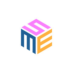 Hexagon logo with the letters SME design