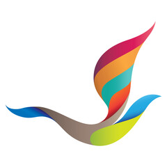 Flying bird figure icon