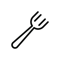 eating fork flat icon on white background. food symbol.