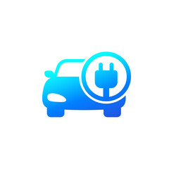 car and electric plug icon