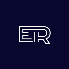 ER letters logo design, line design