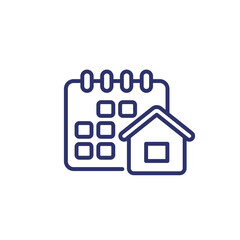 house and calendar line icon