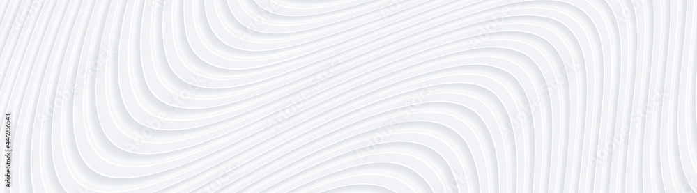 Poster 3d white wavy background for business presentation. abstract grey stripes elegant pattern. minimalis