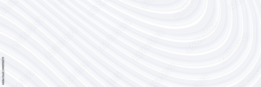 Poster 3d white wavy background for business presentation. abstract grey stripes elegant pattern. minimalis