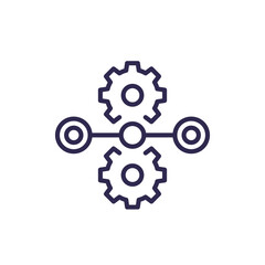 streamline process line icon with gears