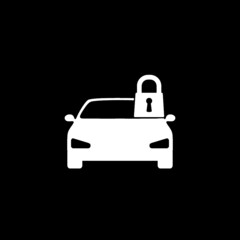 Locked car icon isolated on dark background