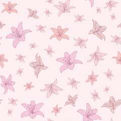 Calla lily repeat vector pattern, floral background