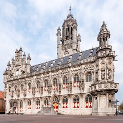 Naklejka premium Town Hall | Stadhuis /annex Vleeshal in Middelburg, Zeeland Province, The Netherlands
