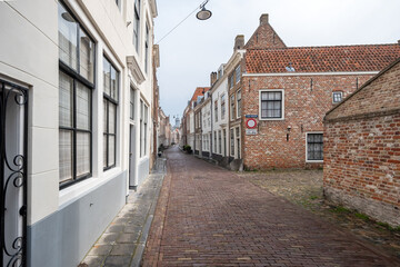 Fototapeta na wymiar Spanjaardstraat in Midelburg, Zeeland province, The Netherlands