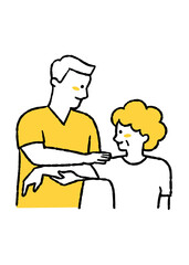 腕のリハビリをしている女性