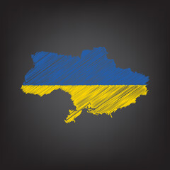 Scribble map of Ukraine. Sketch Country map colors for infographic , brochures and presentations. Vector illustration eps 10.