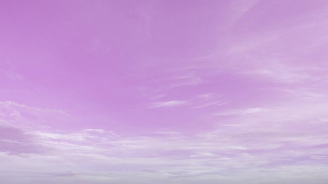 pink pastel wispy clouds sky, abstract soft color. nature landscape background, b-roll footage timelapse. romanic scene with copy space. clouds slowly moved in horizontal. freedom in the high sky