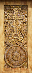 Wood pattern decorative bas-relief on the surface