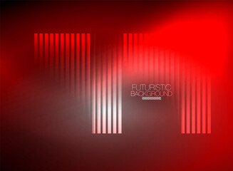 Bright neon color techno abstract background, shiny glowing neon lines in the dark background