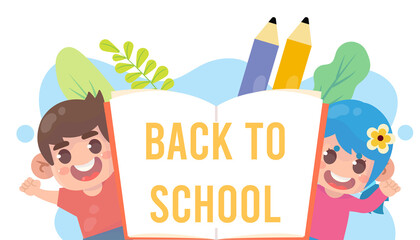 happy kids back to school background