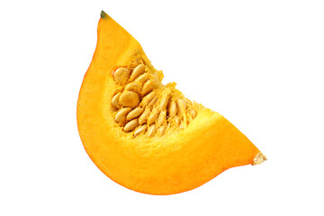 pumpkin and slice on white background.