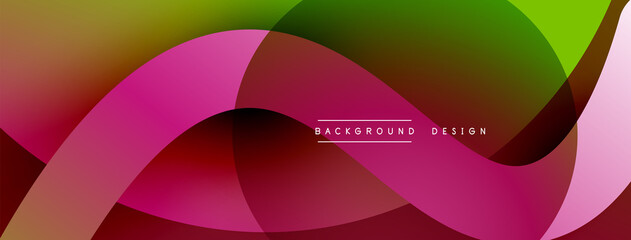 Abstract overlapping lines and circles geometric background with gradient colors