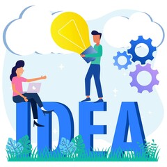 Illustration vector graphic cartoon character of business idea