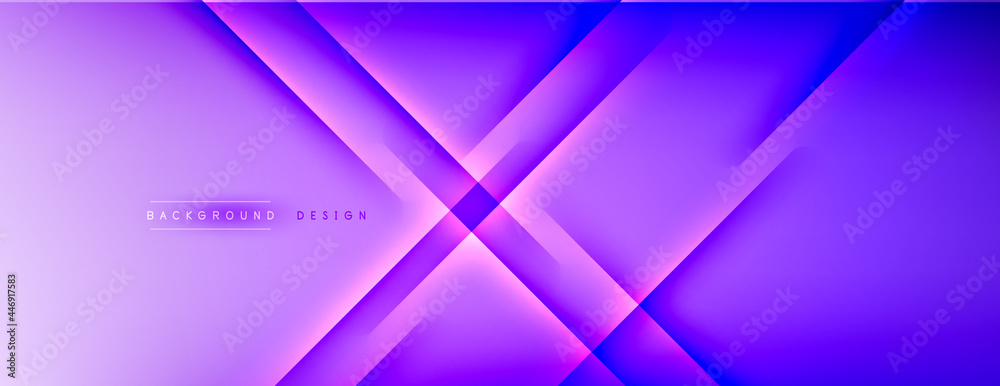 Aufkleber Abstract background - lines composition created with lights and shadows. Technology or business digital template. Trendy simple fluid color gradient abstract background with dynamic