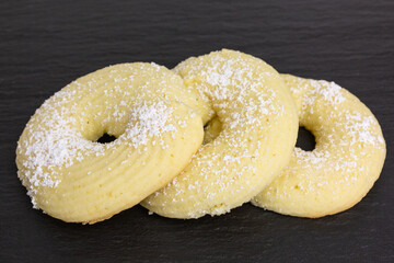 homemade ring shaped lemon cream cheese cookies