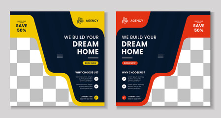 Construction social media banner template or construction facebook banner deesign.