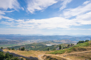 Beautiful landscape whith mountains in sunny day in albania