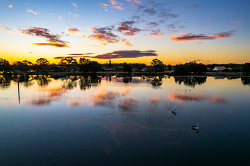 Ohmas Bay Sunset with Clouds and Reflections