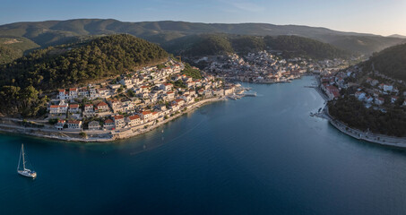 Panoramic view of the bay in Pucisca on island Brac, Croatia