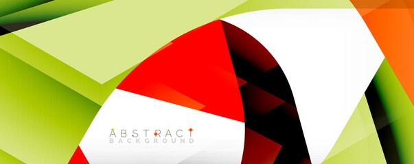 Geometric abstract background - multicolored abstract shapes on white. Vector Illustration For Wallpaper, Banner, Background, Landing Page