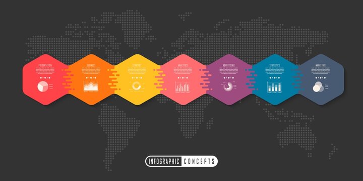 Infographic timeline template can be used for chart, diagram, web design, presentation, advertising, history