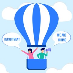 Illustration vector graphic cartoon character of business recruitment