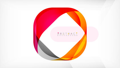 Abstract square shape with overlapping waves, minimal geometric background. Vector Illustration For Wallpaper, Banner, Background, Landing Page