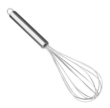 New metal balloon whisk isolated on white