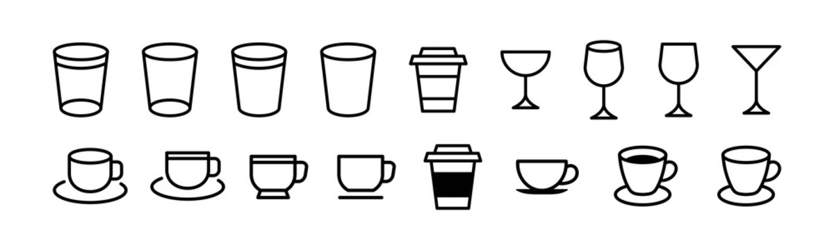 Vector graphic of drinking utensils icon collection