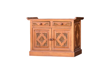 Wooden cabinet isolated.