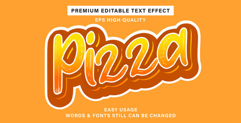 Editable text effect pizza