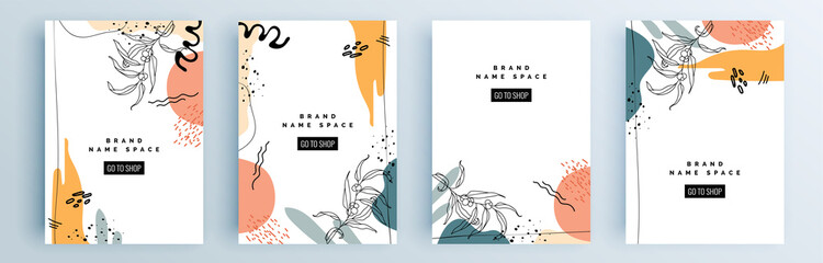 Modern abstract covers set, minimal covers design. Colorful geometric background, vector illustration.